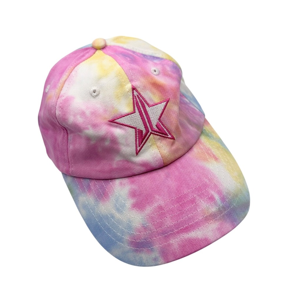 Jeffree Star Cosmetics Tie‎ Dye Star Logo Baseball Cap Hat Pink Blue Yellow NEW